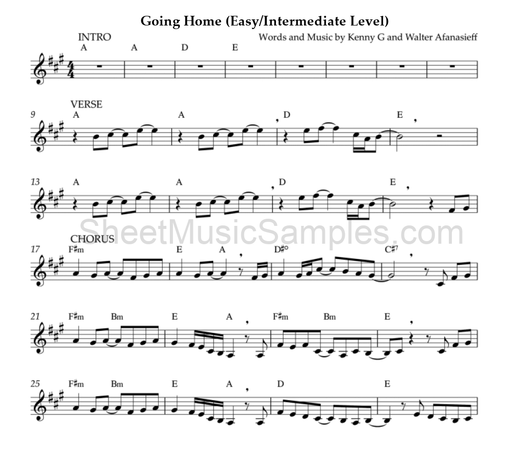 Going Home (Easy/Intermediate Level)