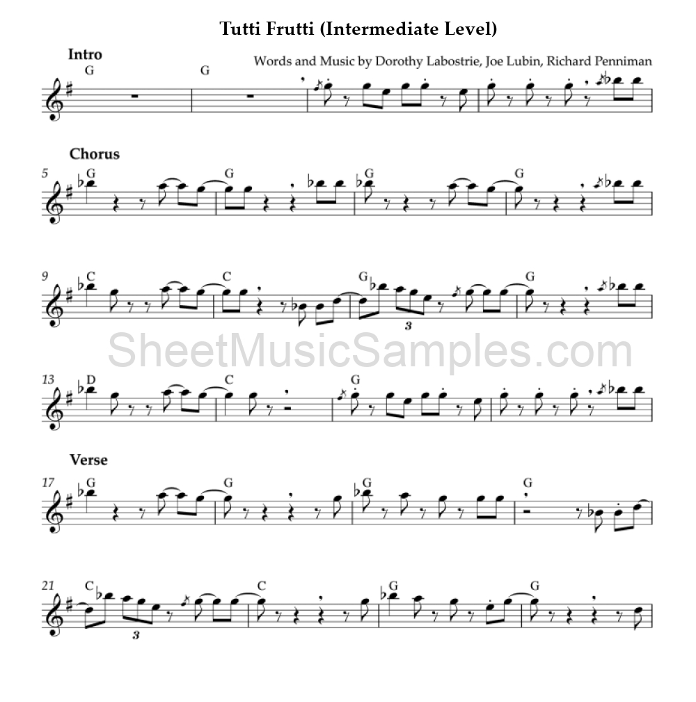 Tutti Frutti (Intermediate Level)