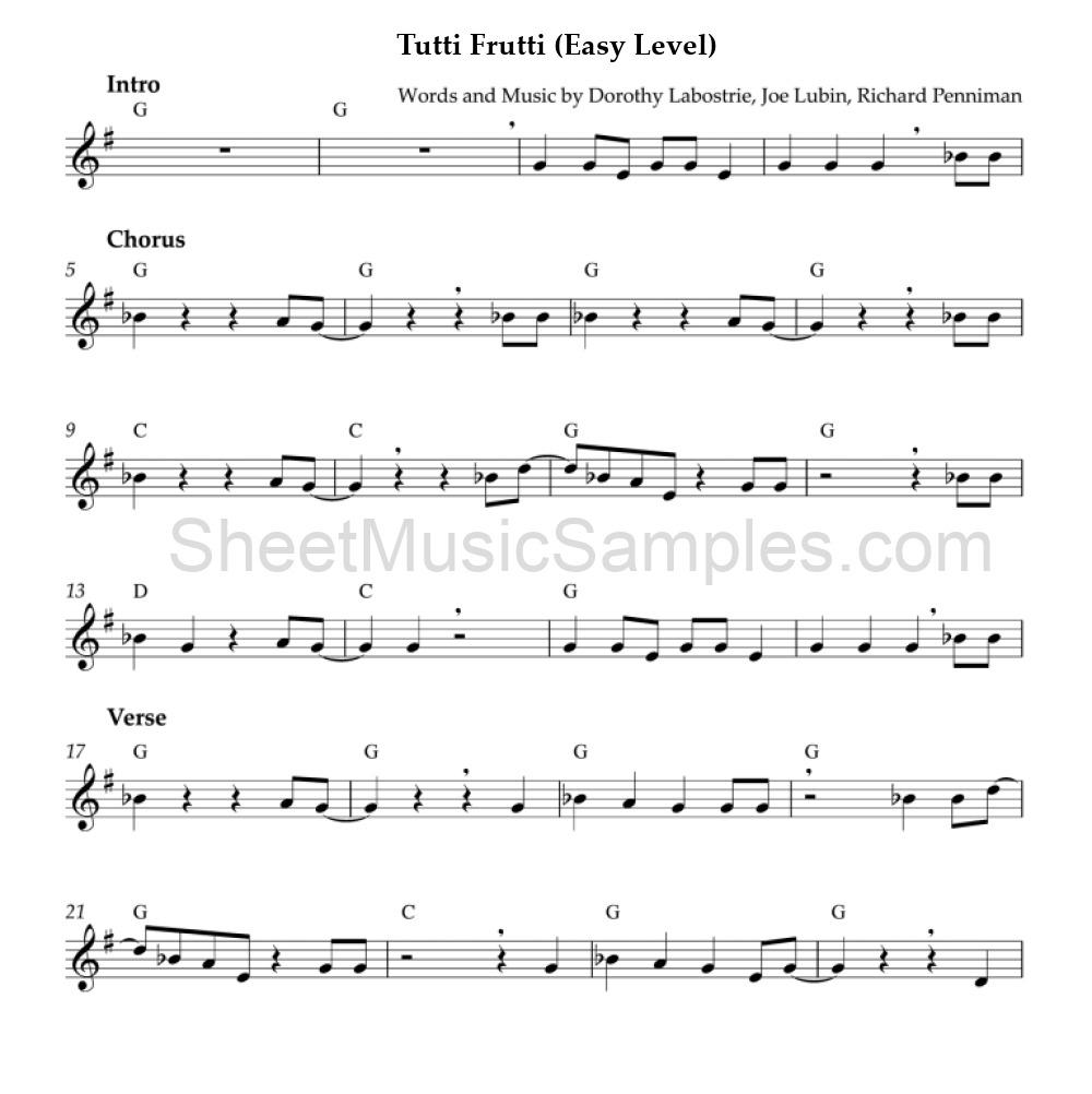 Tutti Frutti (Easy Level)