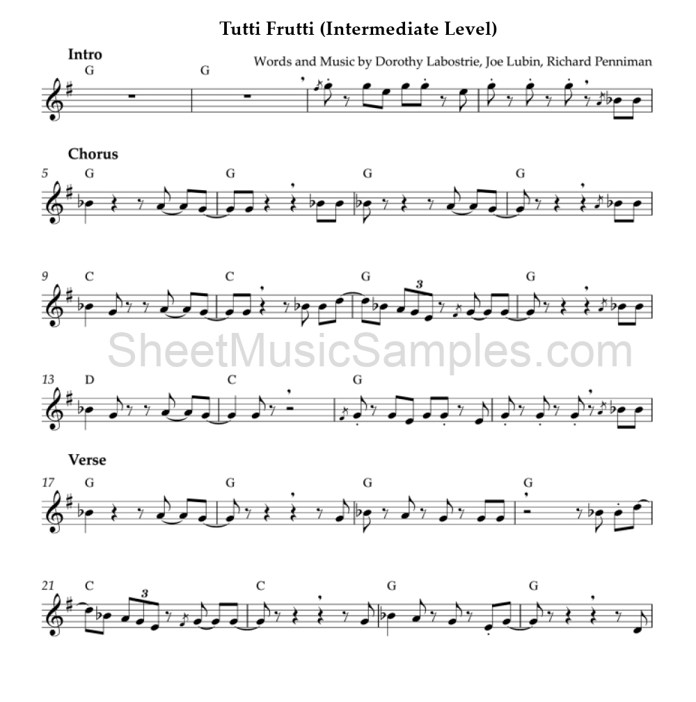 Tutti Frutti (Intermediate Level)