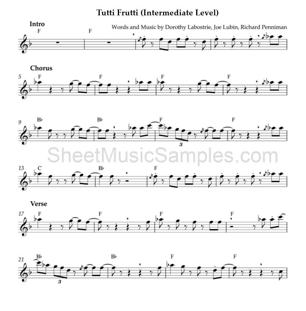 Tutti Frutti (Intermediate Level)