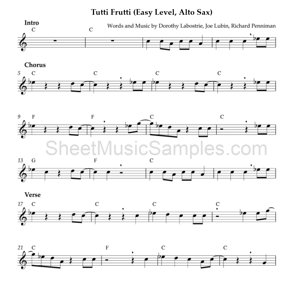 Tutti Frutti (Easy Level, Alto Sax)