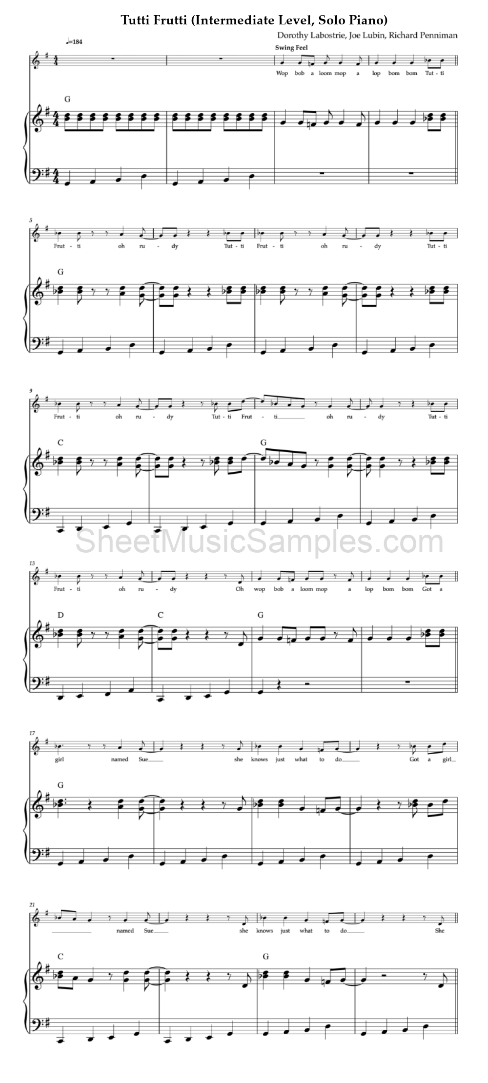 Tutti Frutti (Intermediate Level, Solo Piano)