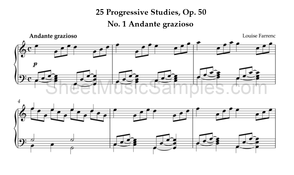 25 Progressive Studies, Op. 50 - No. 1 Andante grazioso