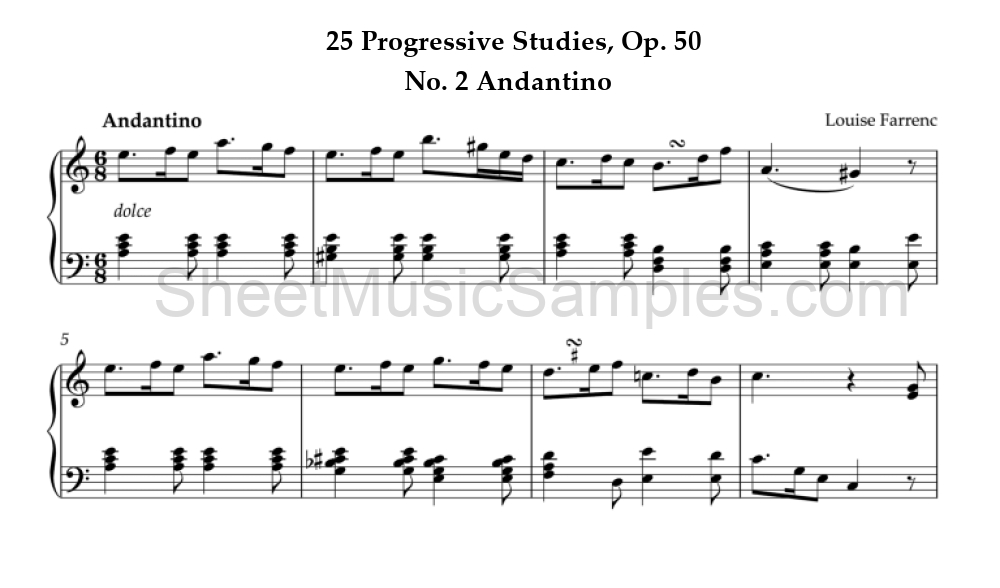 25 Progressive Studies, Op. 50 - No. 2 Andantino