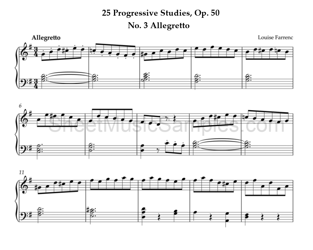 25 Progressive Studies, Op. 50 - No. 3 Allegretto