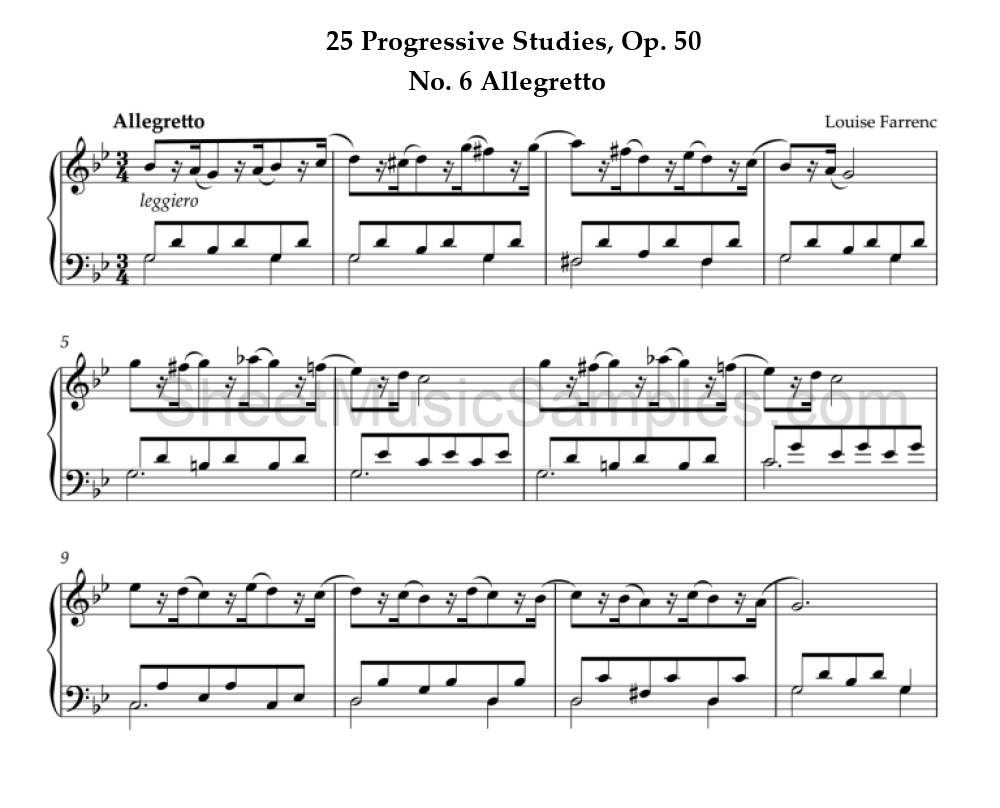 25 Progressive Studies, Op. 50 - No. 6 Allegretto