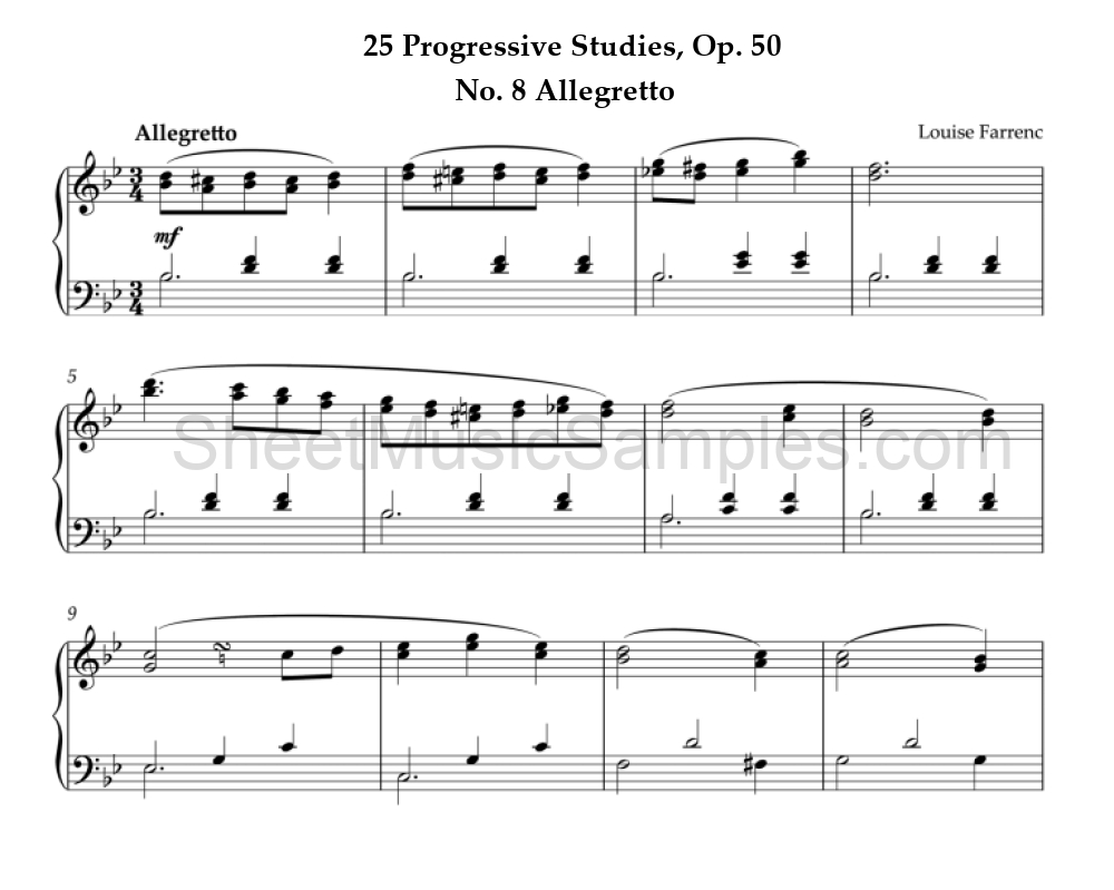 25 Progressive Studies, Op. 50 - No. 8 Allegretto