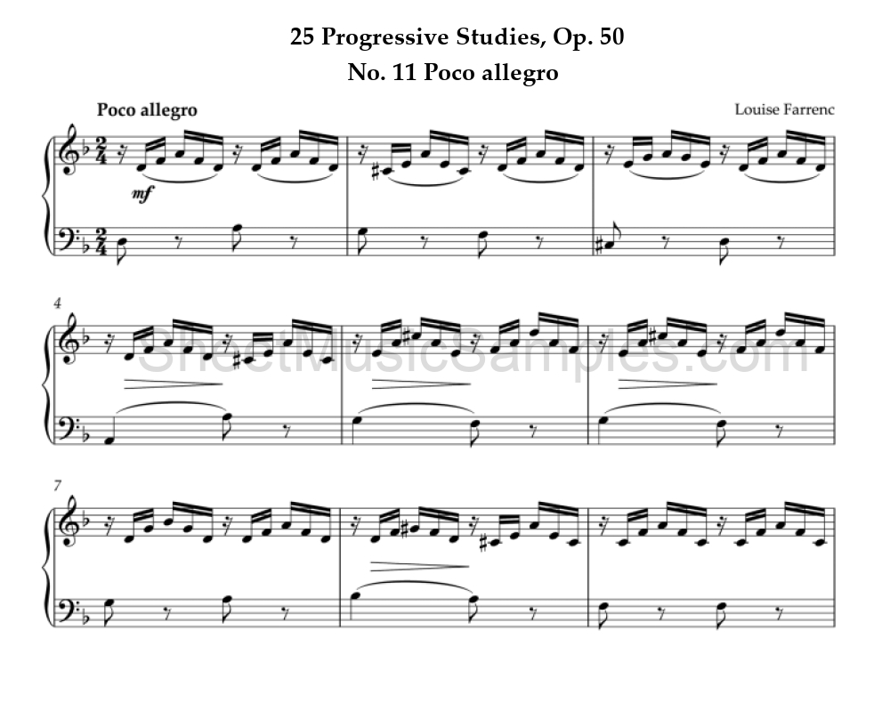 25 Progressive Studies, Op. 50 - No. 11 Poco allegro