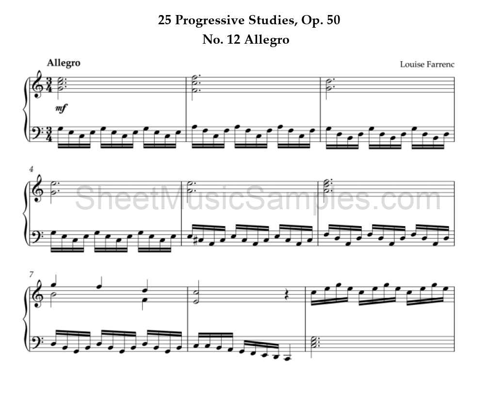 25 Progressive Studies, Op. 50 - No. 12 Allegro