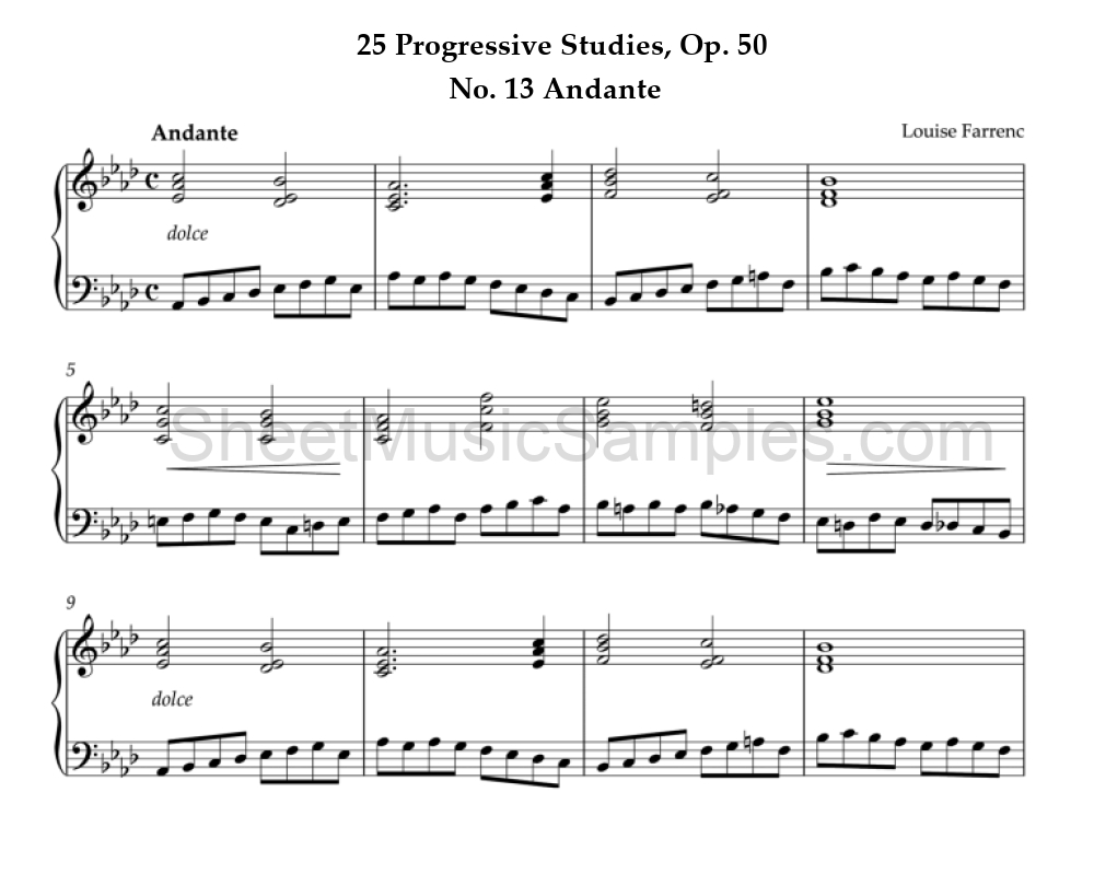 25 Progressive Studies, Op. 50 - No. 13 Andante