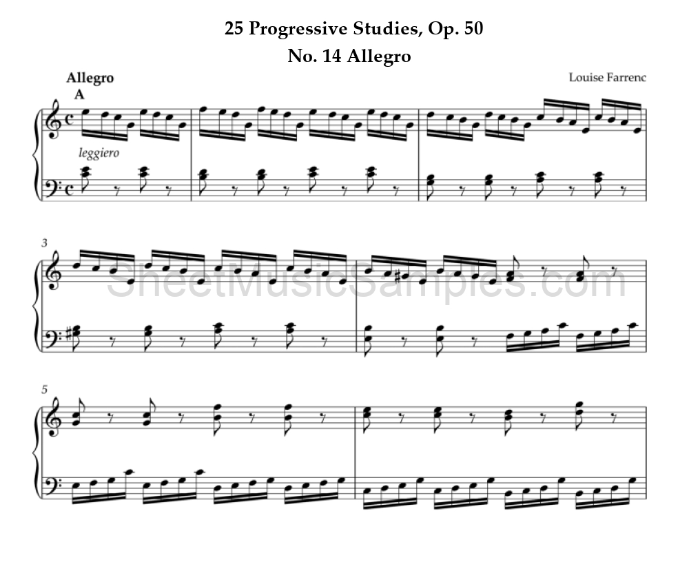 25 Progressive Studies, Op. 50 - No. 14 Allegro