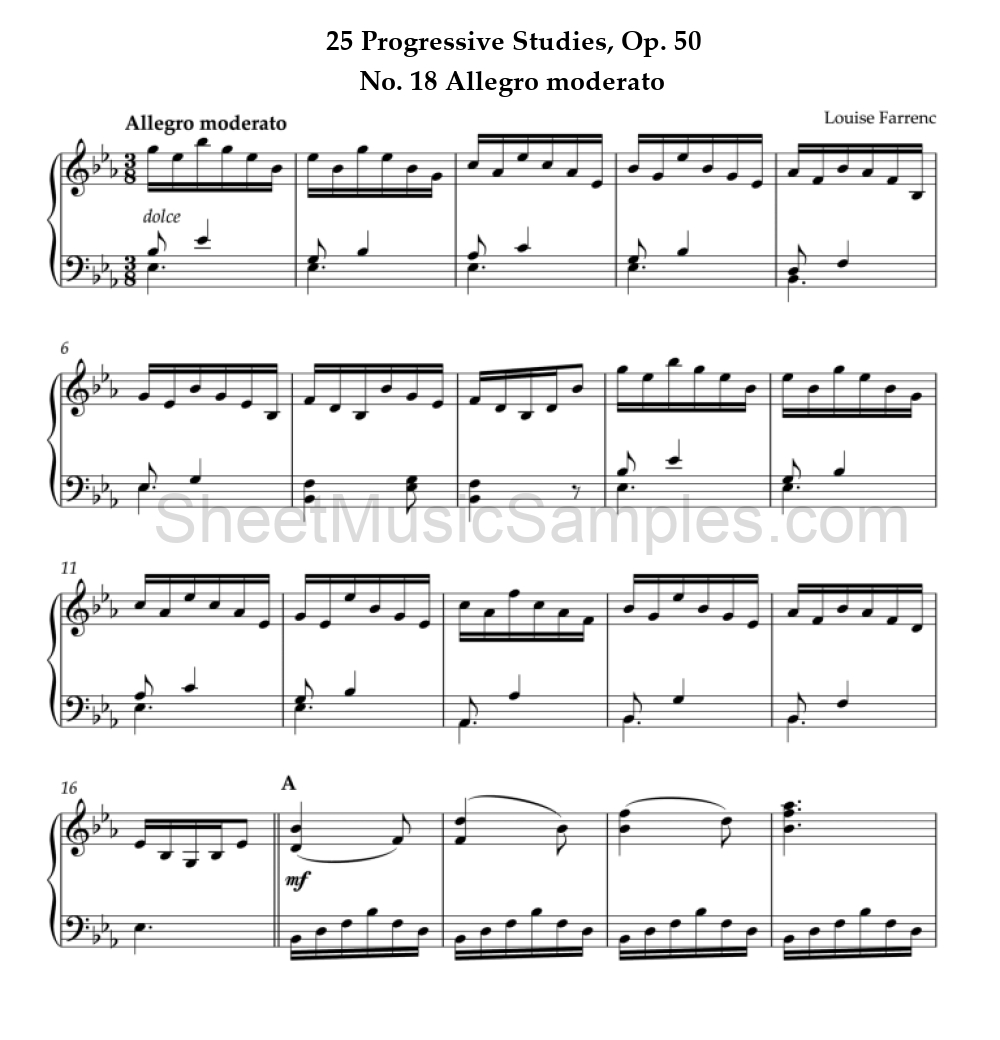 25 Progressive Studies, Op. 50 - No. 18 Allegro moderato