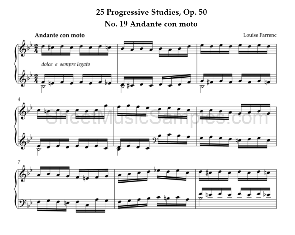 25 Progressive Studies, Op. 50 - No. 19 Andante con moto