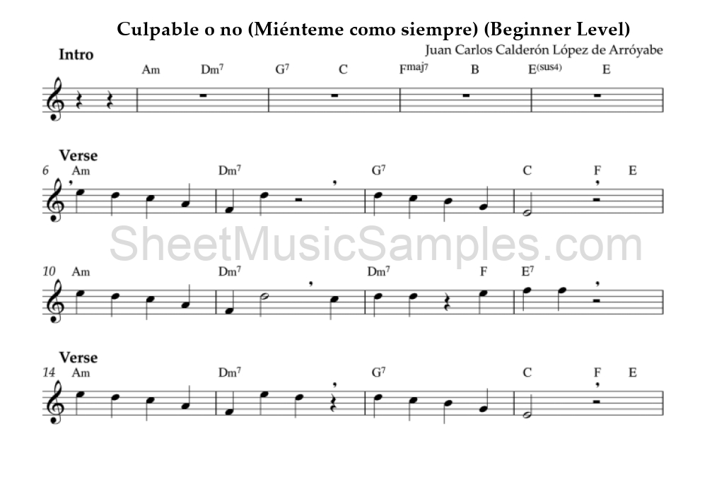 Culpable o no (Miénteme como siempre) (Beginner Level)