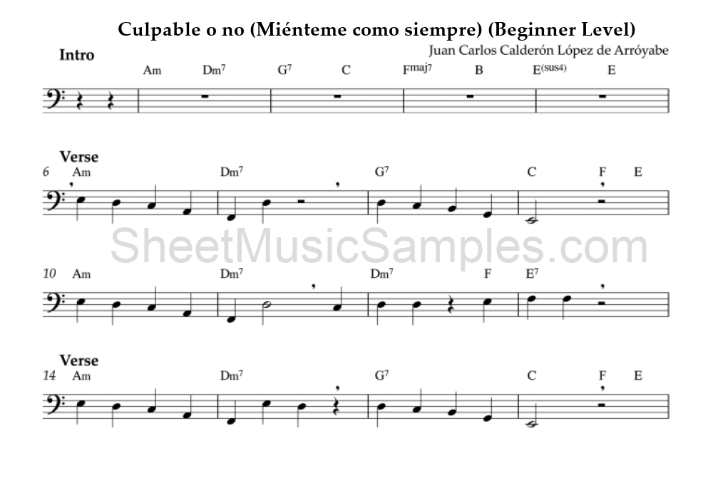 Culpable o no (Miénteme como siempre) (Beginner Level)