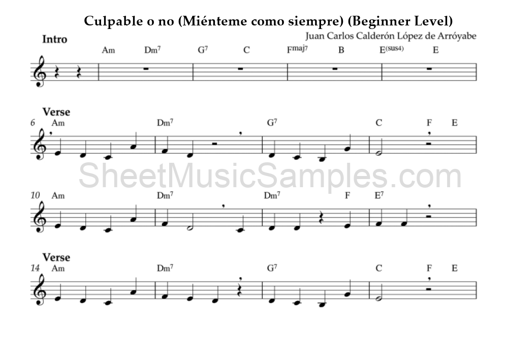 Culpable o no (Miénteme como siempre) (Beginner Level)