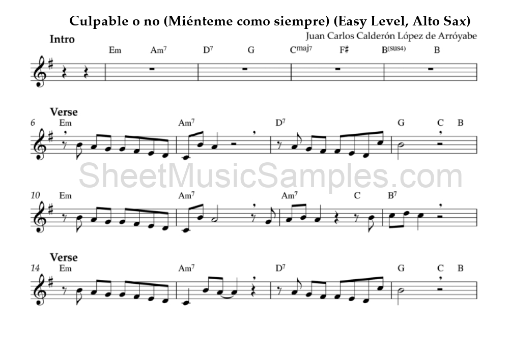 Culpable o no (Miénteme como siempre) (Easy Level, Alto Sax)