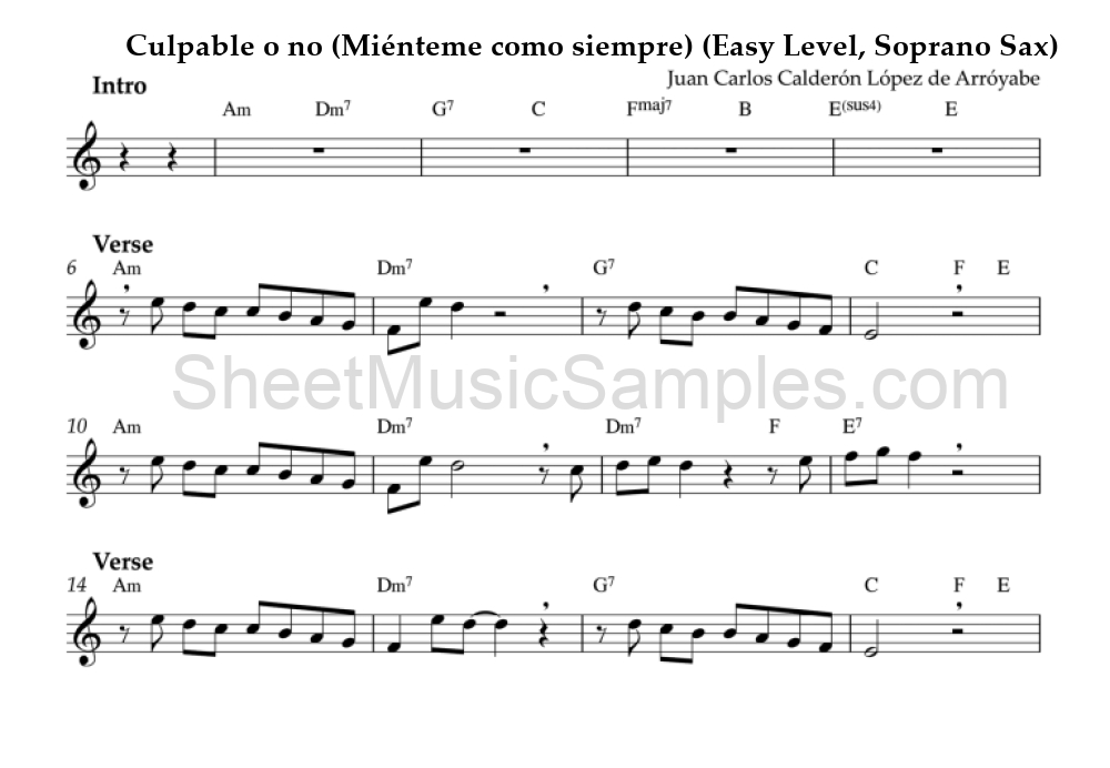 Culpable o no (Miénteme como siempre) (Easy Level, Soprano Sax)