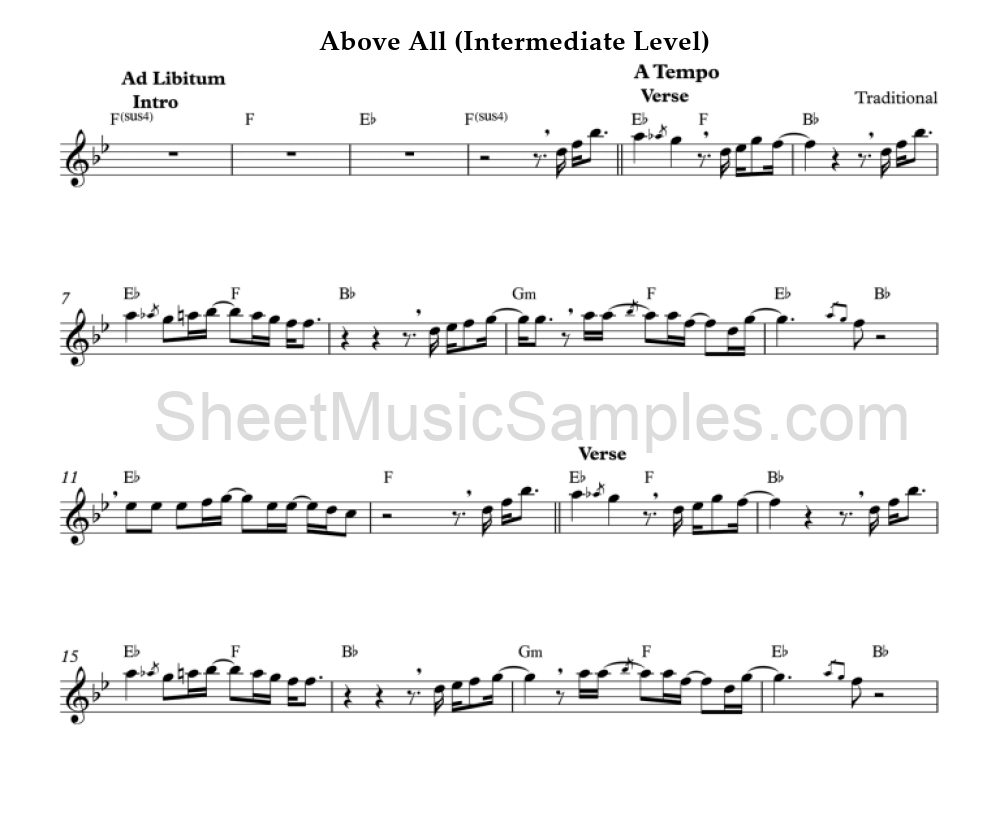 Above All (Intermediate Level)