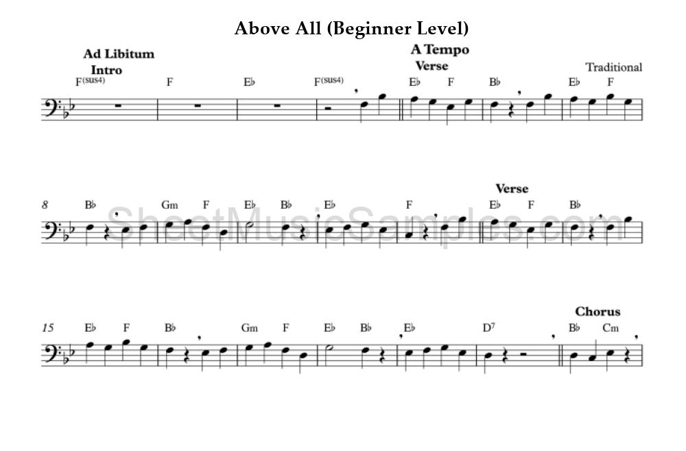 Above All (Beginner Level)