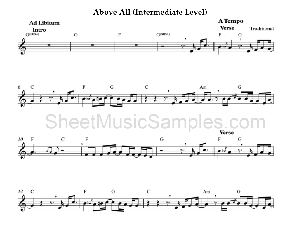 Above All (Intermediate Level)