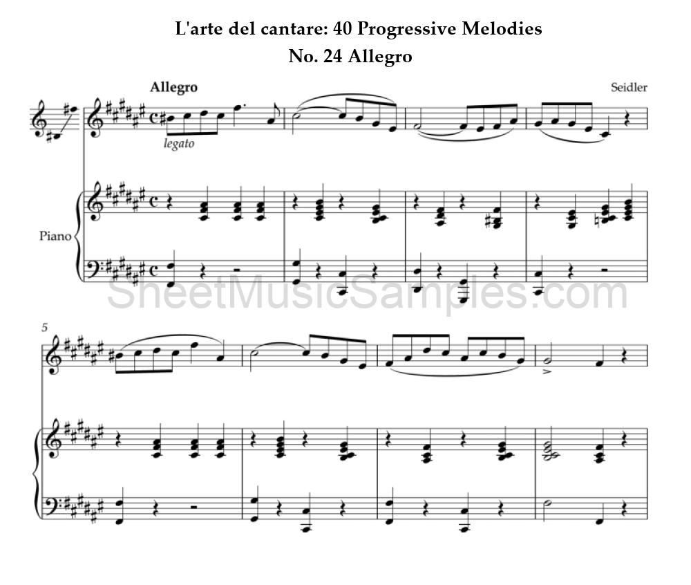 L'arte del cantare: 40 Progressive Melodies - No. 24 Allegro