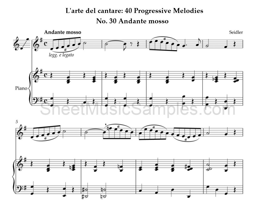 L'arte del cantare: 40 Progressive Melodies - No. 30 Andante mosso