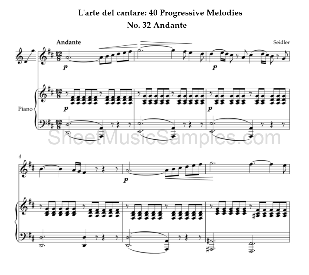 L'arte del cantare: 40 Progressive Melodies - No. 32 Andante