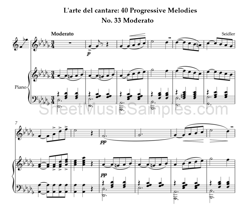 L'arte del cantare: 40 Progressive Melodies - No. 33 Moderato