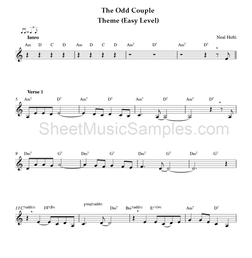 The Odd Couple - Theme (Easy Level)