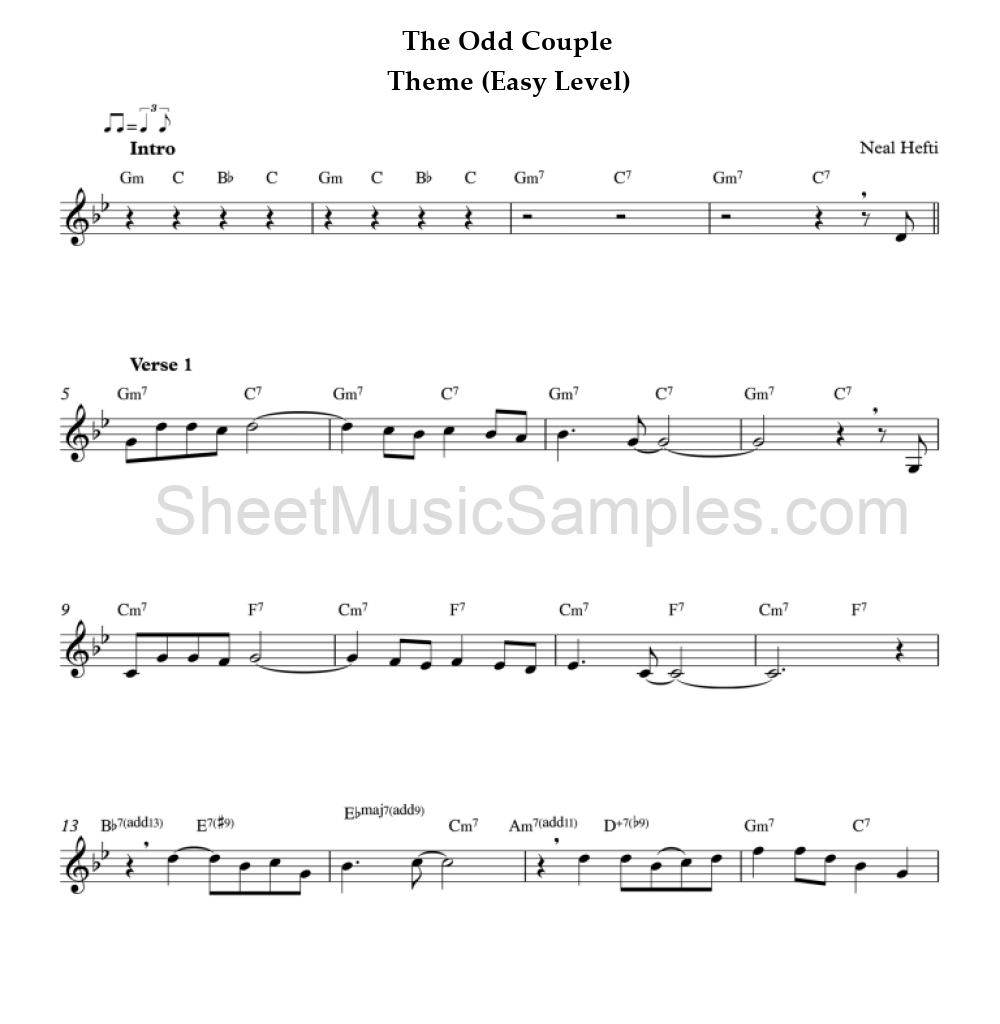 The Odd Couple - Theme (Easy Level)