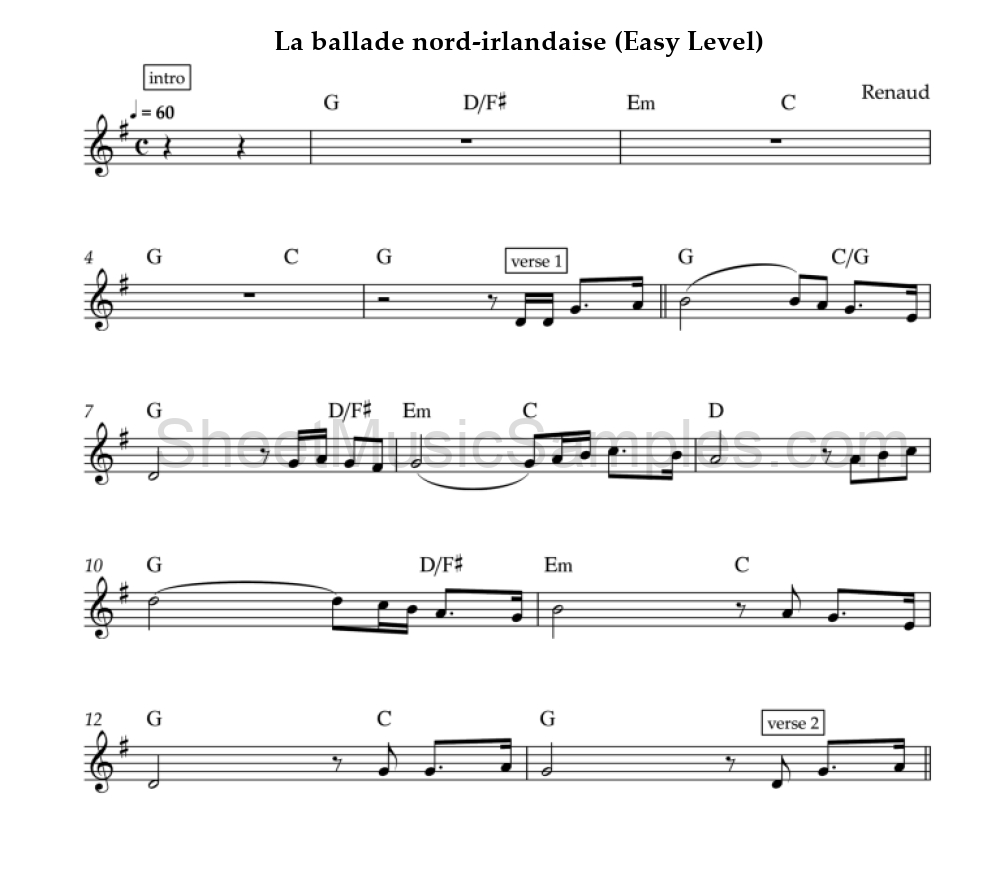 La ballade nord-irlandaise (Easy Level)