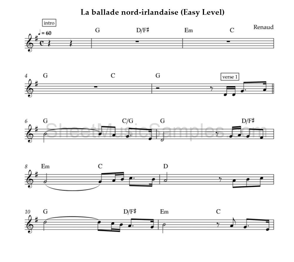 La ballade nord-irlandaise (Easy Level)