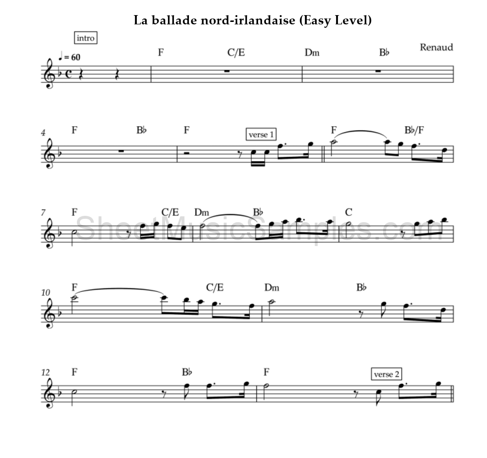 La ballade nord-irlandaise (Easy Level)