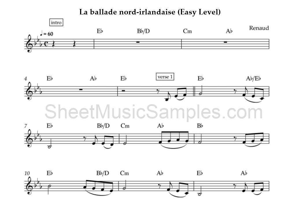 La ballade nord-irlandaise (Easy Level)