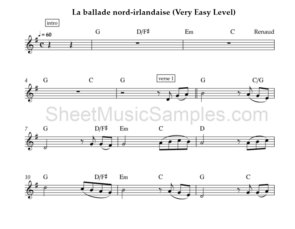 La ballade nord-irlandaise (Very Easy Level)