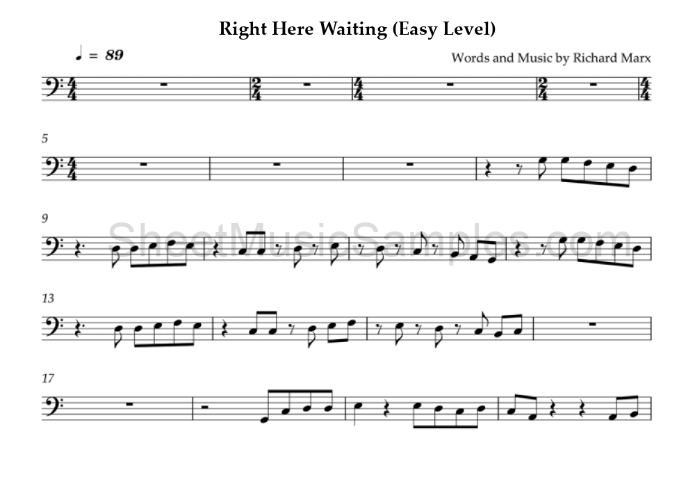 Right Here Waiting (Easy Level)