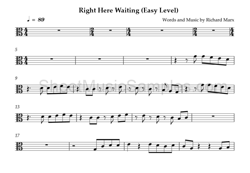 Right Here Waiting (Easy Level)