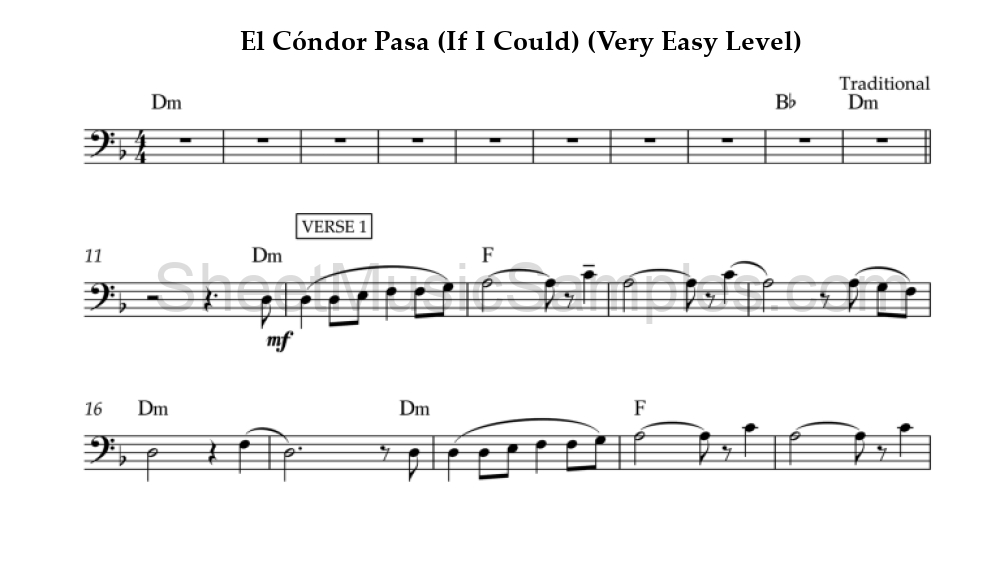 El Cóndor Pasa (If I Could) (Very Easy Level)