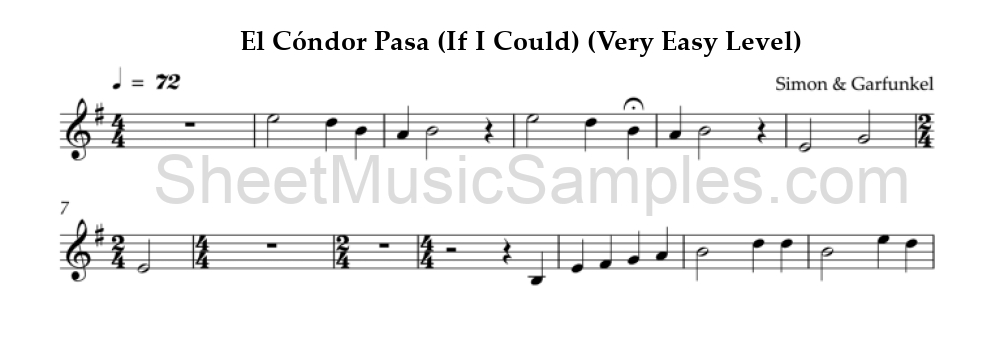 El Cóndor Pasa (If I Could) (Very Easy Level)