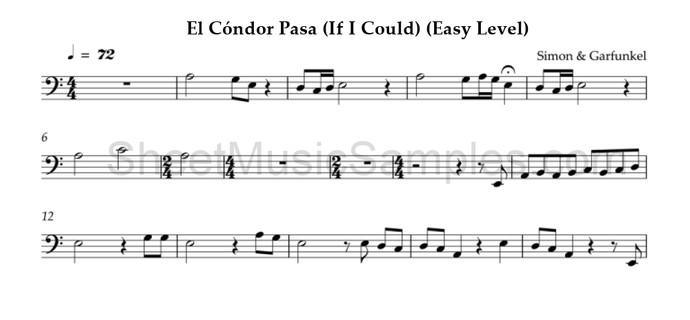 El Cóndor Pasa (If I Could) (Easy Level)