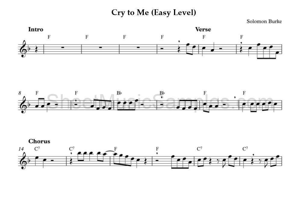 Cry to Me (Easy Level)