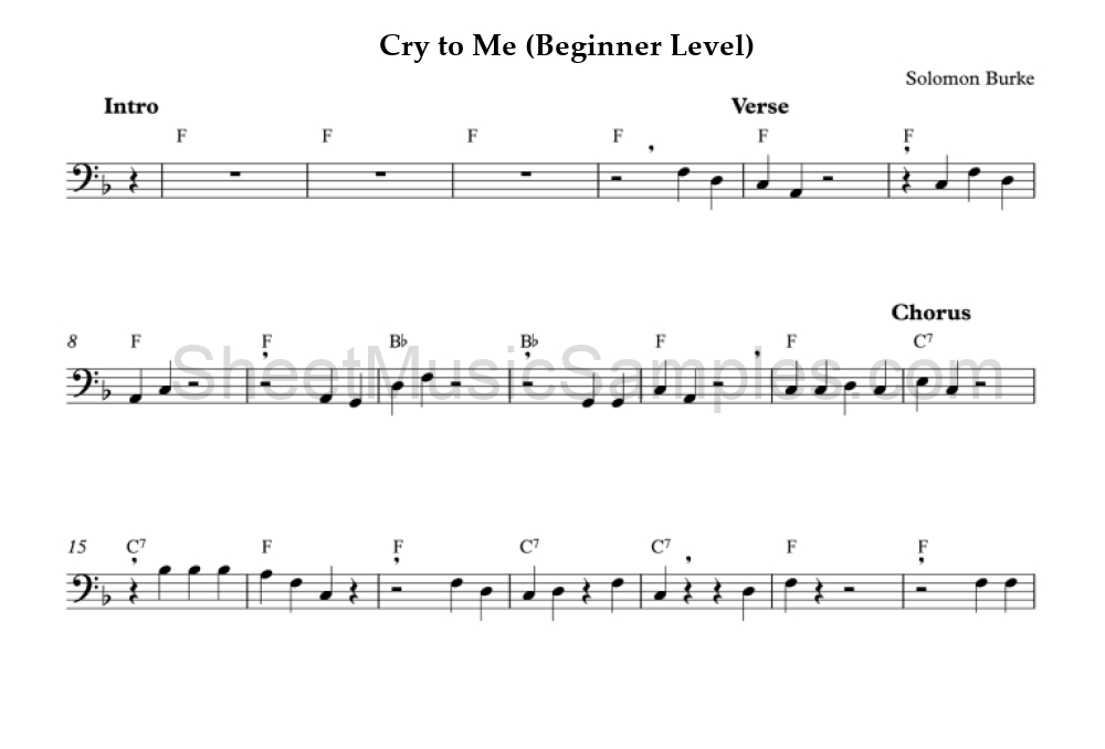 Cry to Me (Beginner Level)