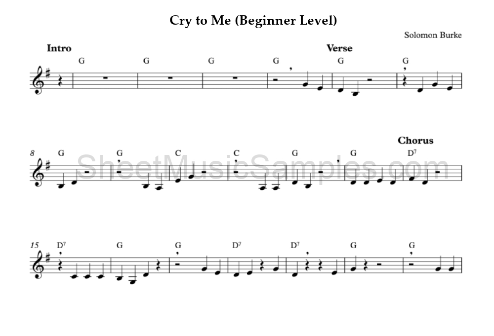 Cry to Me (Beginner Level)