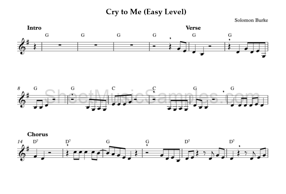 Cry to Me (Easy Level)