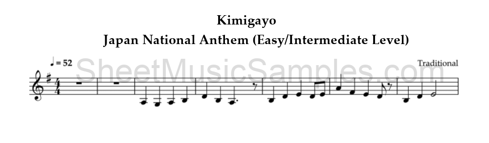 Kimigayo - Japan National Anthem (Easy/Intermediate Level)