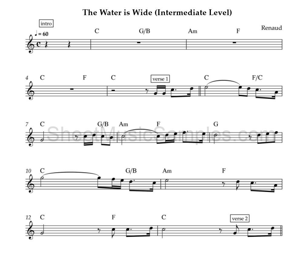 The Water is Wide (Intermediate Level)