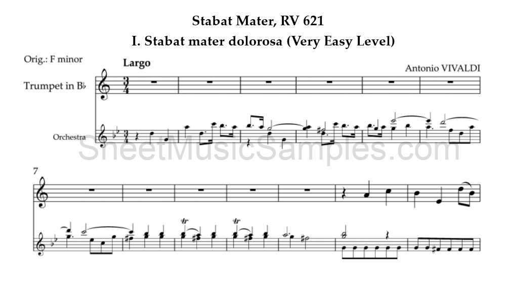 Stabat Mater, RV 621 - I. Stabat mater dolorosa (Very Easy Level)