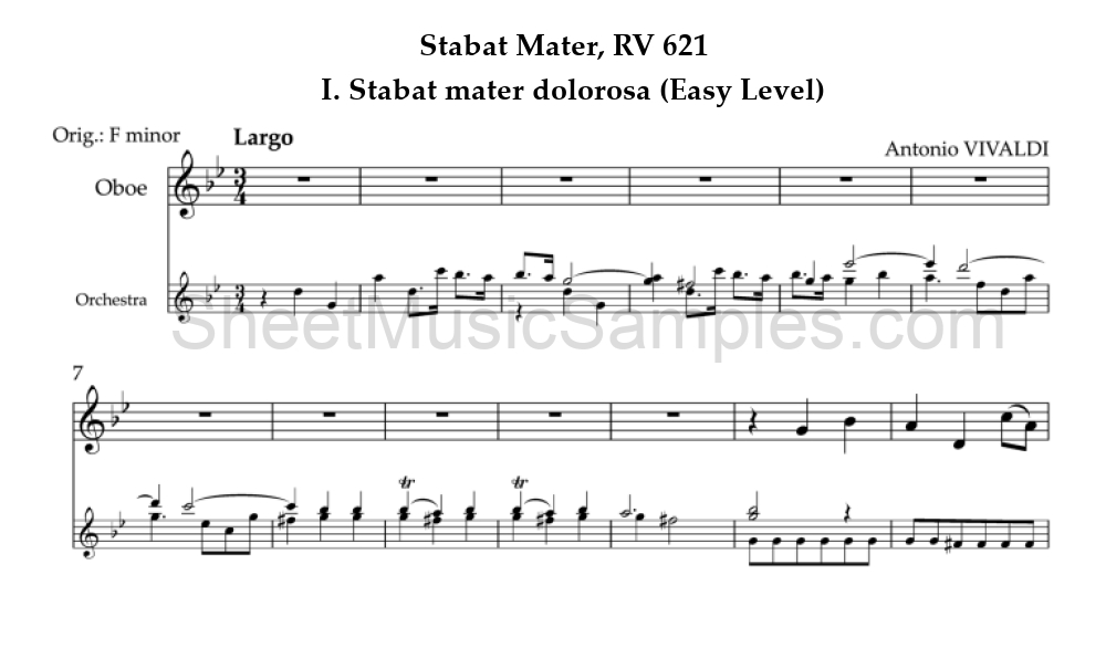 Stabat Mater, RV 621 - I. Stabat mater dolorosa (Easy Level)